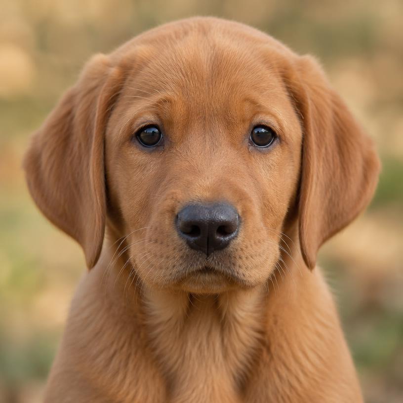 A fox-red Labrador as a young puppy